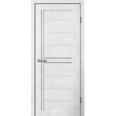 Дверь межкомнатная Сибирь Профиль Барн 6 Бетон светлый, стекло белое матовое